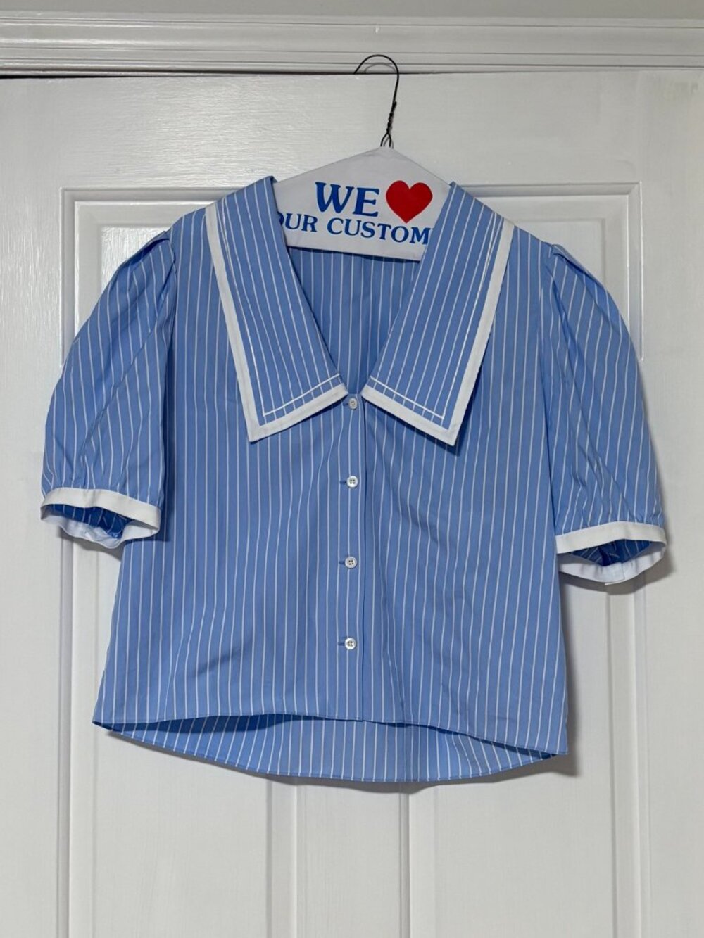 FRAME Stripe Cotton Sailor Button-Up Shirt NWT - Picture 2 of 7